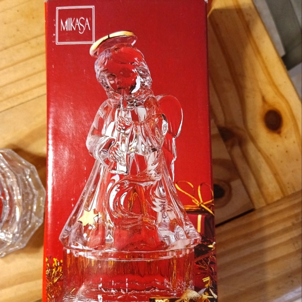 Vintage Mikasa Golden Stars Angel covered box